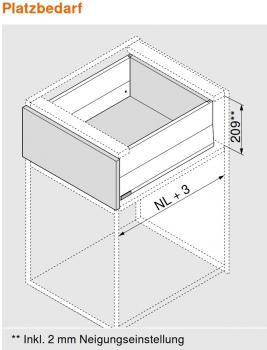 MERIVOBOX Korpusschiene BLUMOTION/TIP-ON BLUMOTION, Vollauszug, 70kg, NL 450mm, li/re  für Müllanwendung, 453.4501BZ